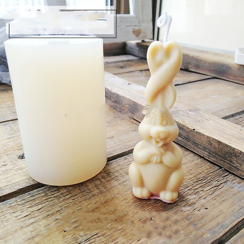 3D Rabbit Ears Scented Candle Silicone Mold
