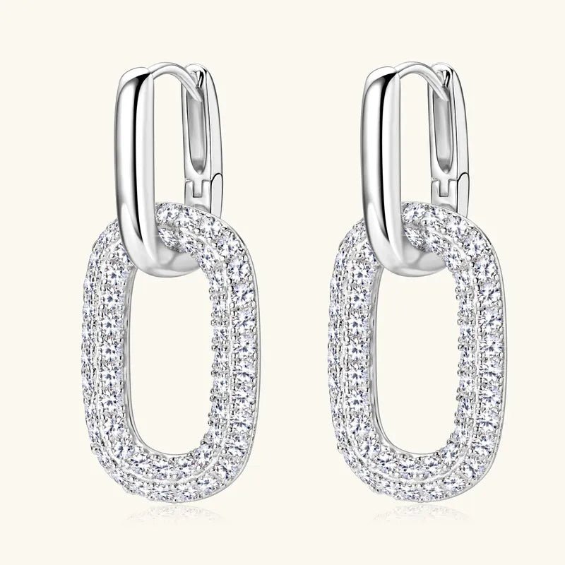 2.16 Carat Moissanite 925 Sterling Silver Earrings - Radiant Jewelry Piece