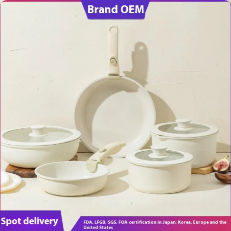 Premium Non-Stick Cookware Set with Removable Handle