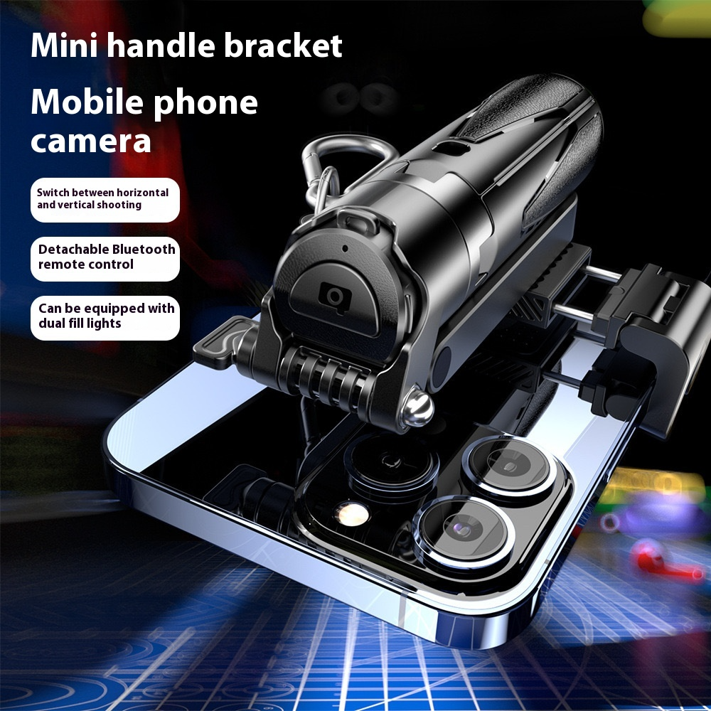 Compact Multifunctional Selfie Stick with Rotatable Head