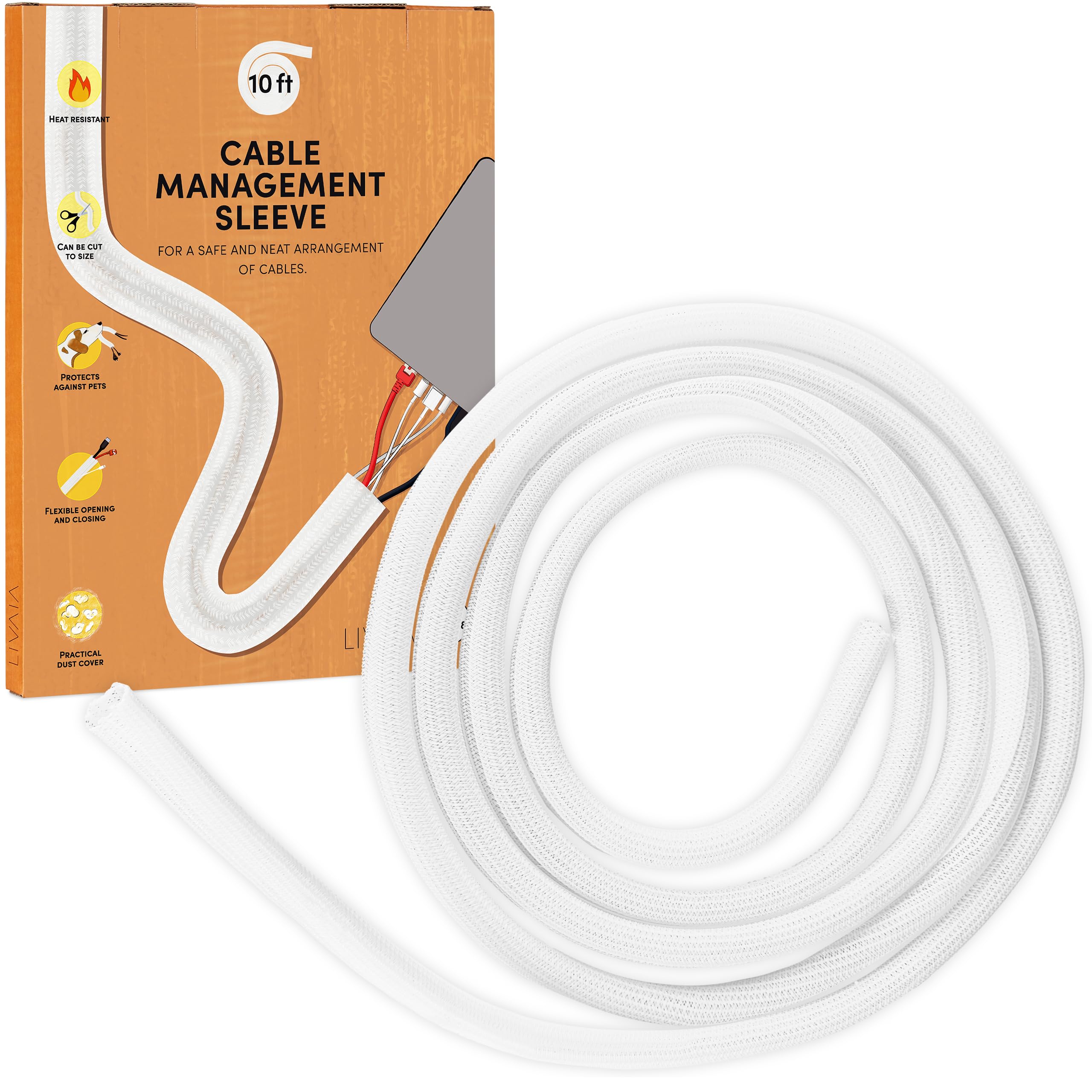 Premium Cable Management Sleeve - White