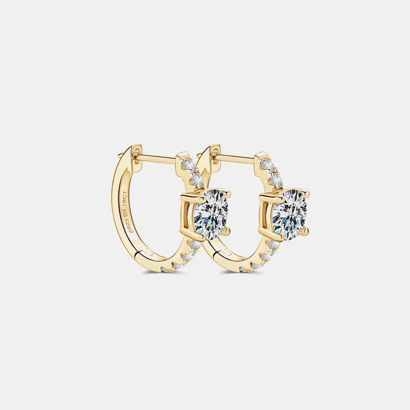 2.36 Carat Moissanite Zircon 925 Sterling Silver Hoop Earrings - Wow Store