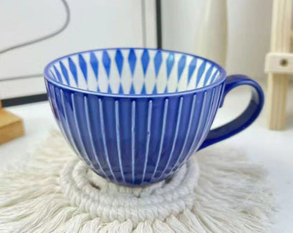 Artistic Ceramic Breakfast Mug - Large Capacity