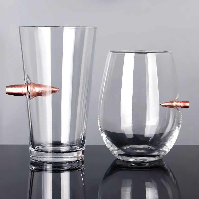 Crystal Whiskey Glass with Bullet Design
