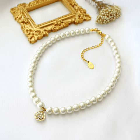 24K Seashell Czech Pearls Choker - Wow Store