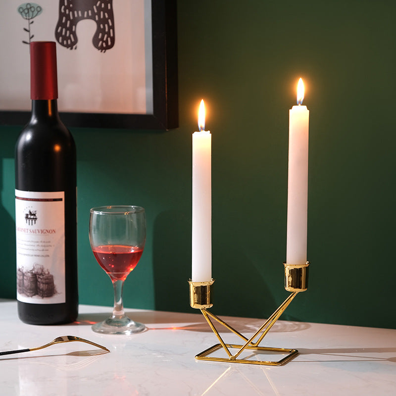 Gold-Tone Crossed-Leg Candelabra