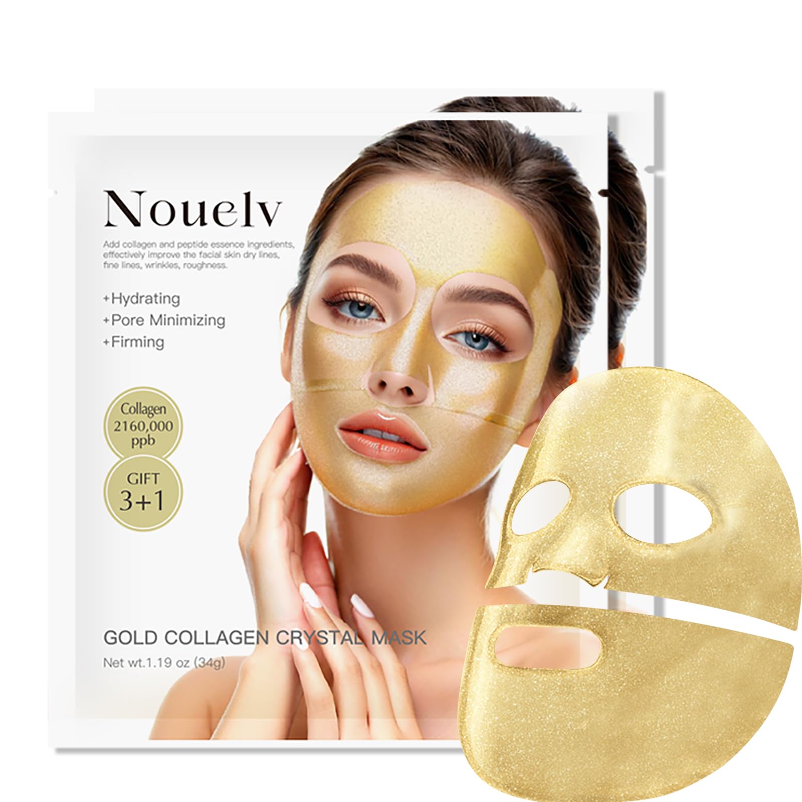 24K Gold Bio Collagen Hydrating Face Mask Duo