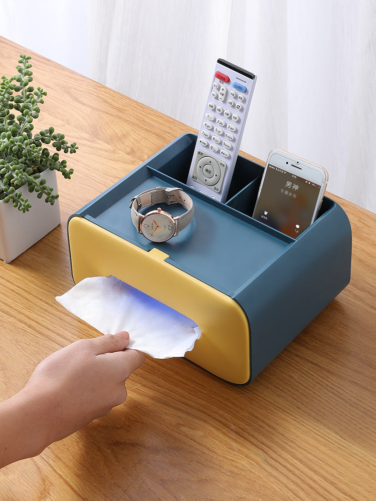 Desktop Storage Box with Tissue Compartment