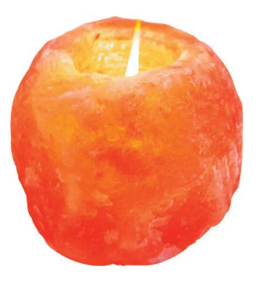 Hand-Carved Himalayan Salt Crystal Candle Holder