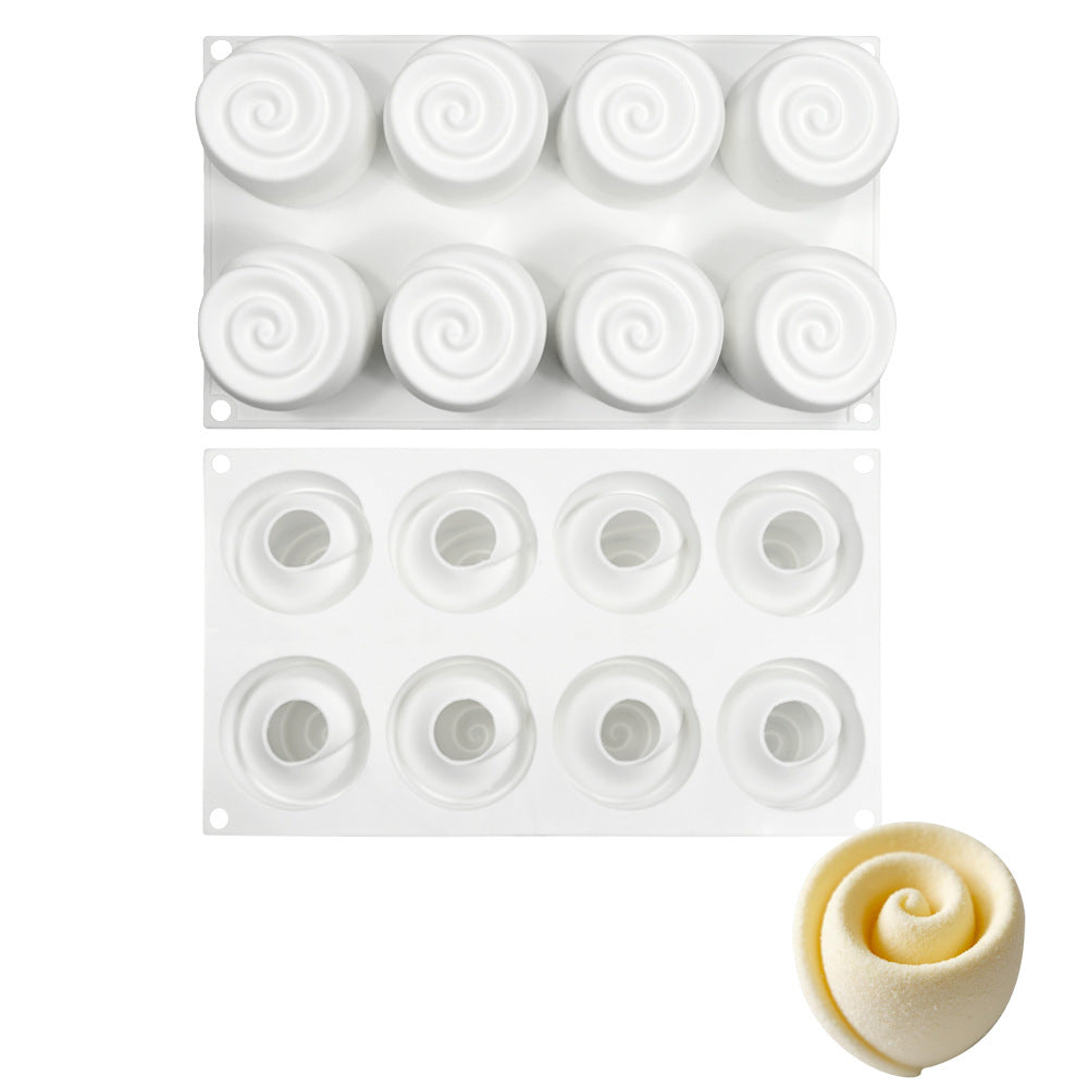Artisan Rose Silicone Mousse Mold - 8 Cavity