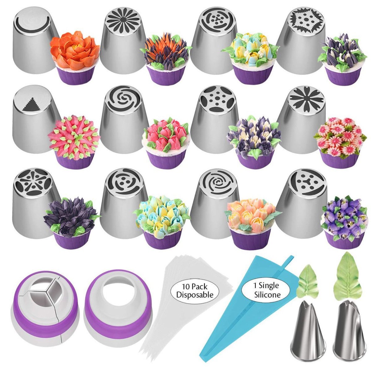 27-Piece Russian Pastry Tip Set - WowStore.live