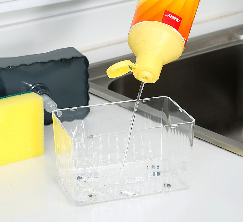 2-in-1 Soap Dispenser with Sponge Caddy