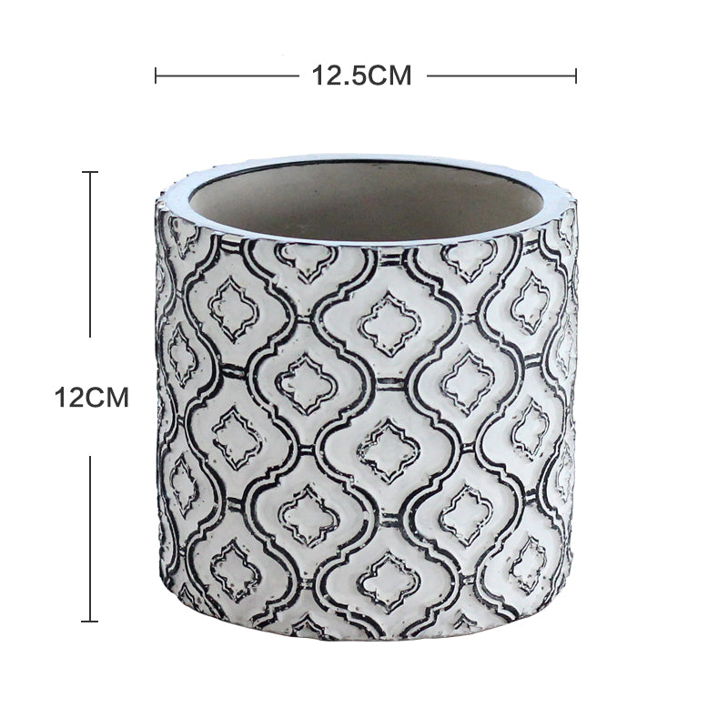 Vintage Luxury Plant Pot with Patterned Design