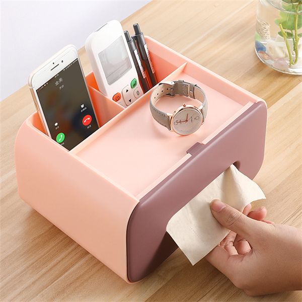 Desktop Storage Box with Tissue Compartment
