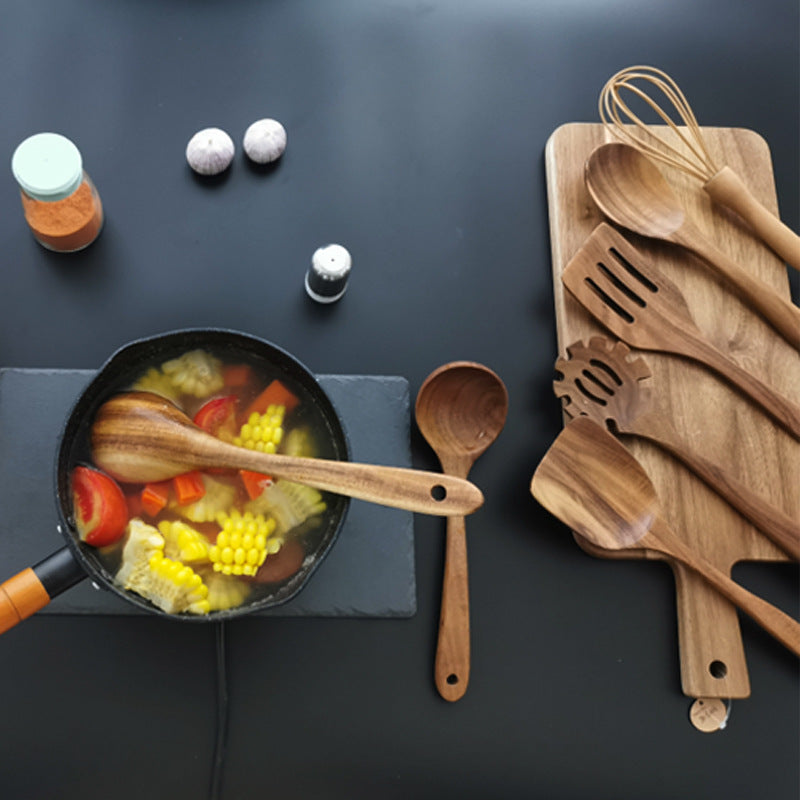 Premium Teak 7-Piece Kitchen Utensil Set