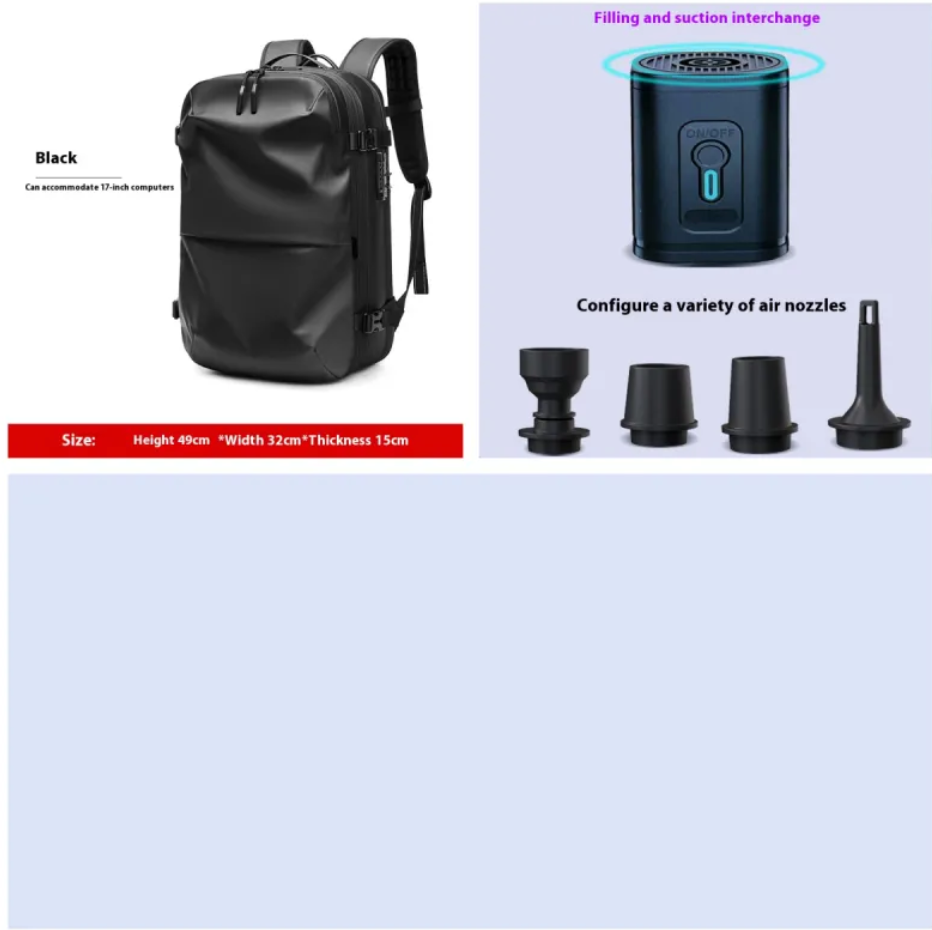 Wireless Vacuum Compression Storage System with Travel Backpack