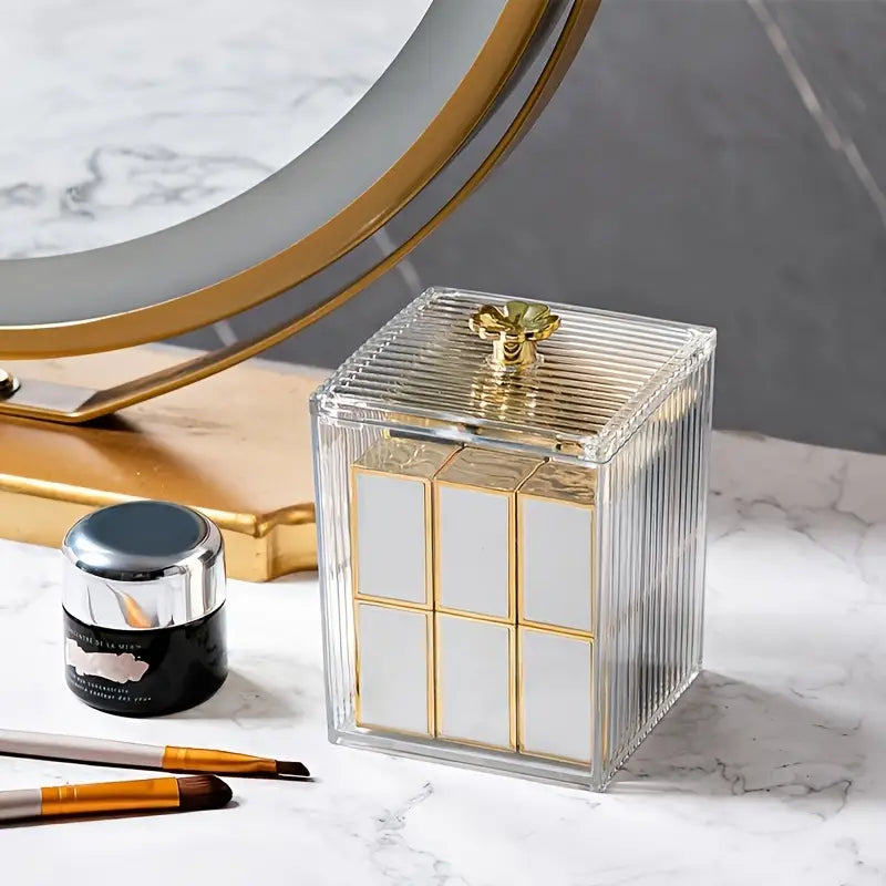 Cosmetic Cotton Swab Storage Box with Cover