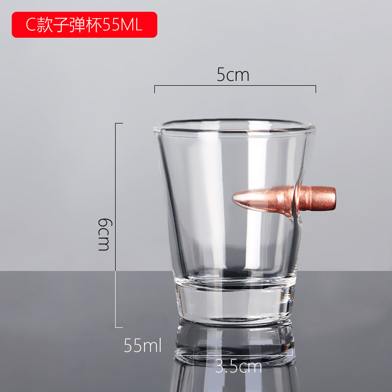 Crystal Whiskey Glass with Bullet Design