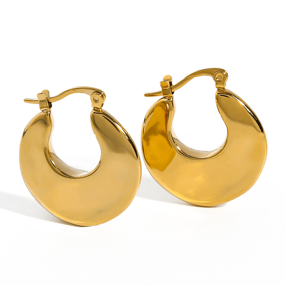 Gold-Plated Crescent Earrings
