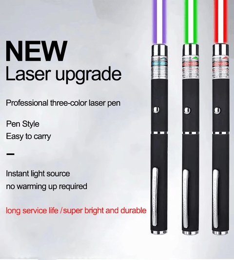 3 Packs 900Mile Laser Pointer Pen Green Blue Red Light Visible Beam - Wow Store
