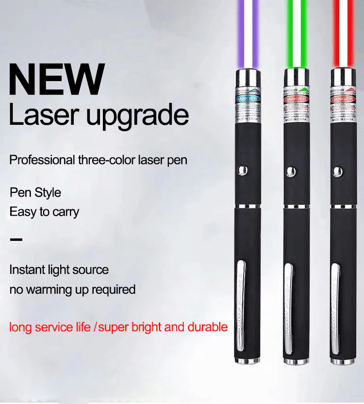 3 Packs 900Mile Laser Pointer Pen Green Blue Red Light Visible Beam - Wow Store