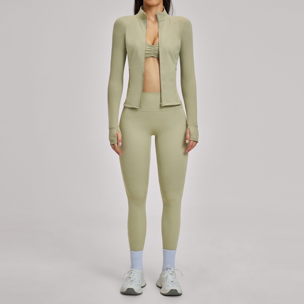 3-Piece Activewear Set: Zip Jacket, Bralette and Leggings - WowStore.live