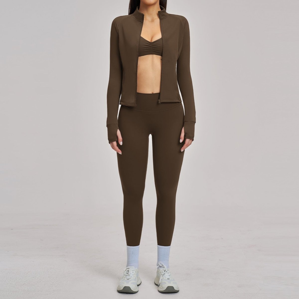3-Piece Activewear Set: Zip Jacket, Bralette and Leggings - WowStore.live