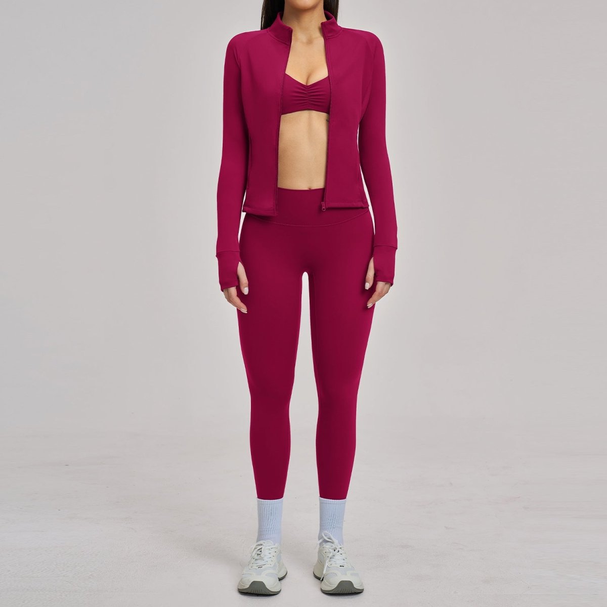 3-Piece Activewear Set: Zip Jacket, Bralette and Leggings - WowStore.live