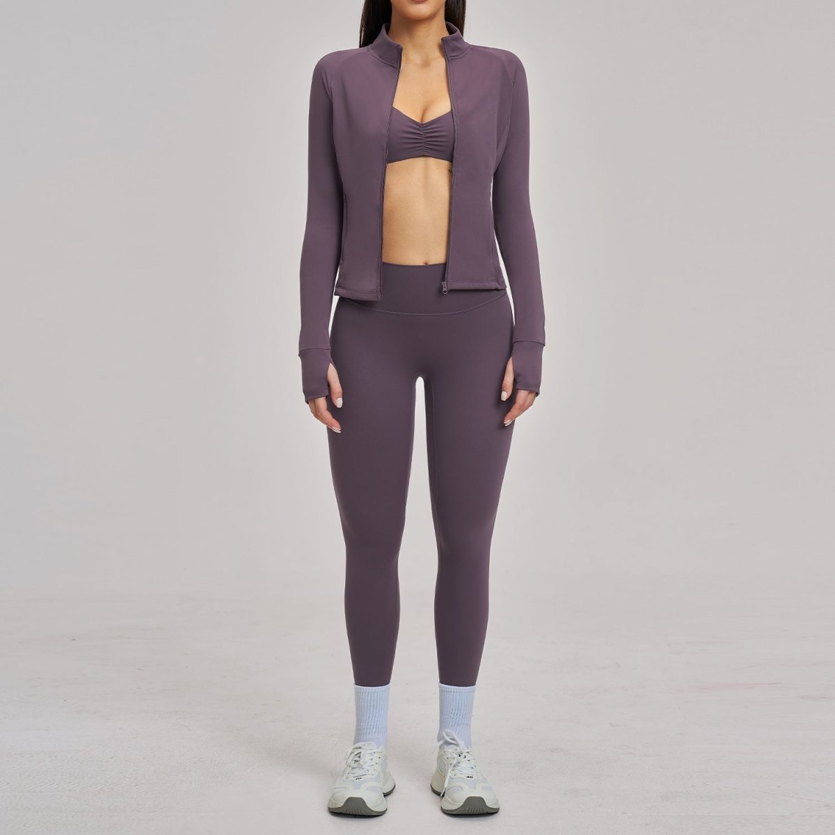 3-Piece Activewear Set: Zip Jacket, Bralette and Leggings - WowStore.live