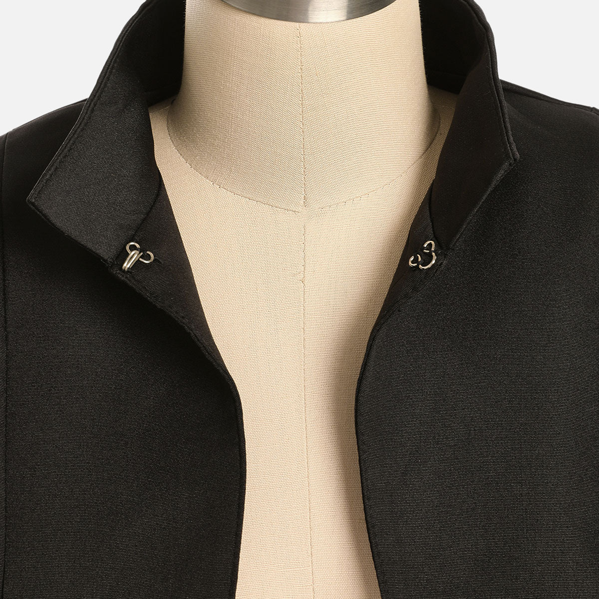 Black Oversized Cropped Blazer with Stand Collar