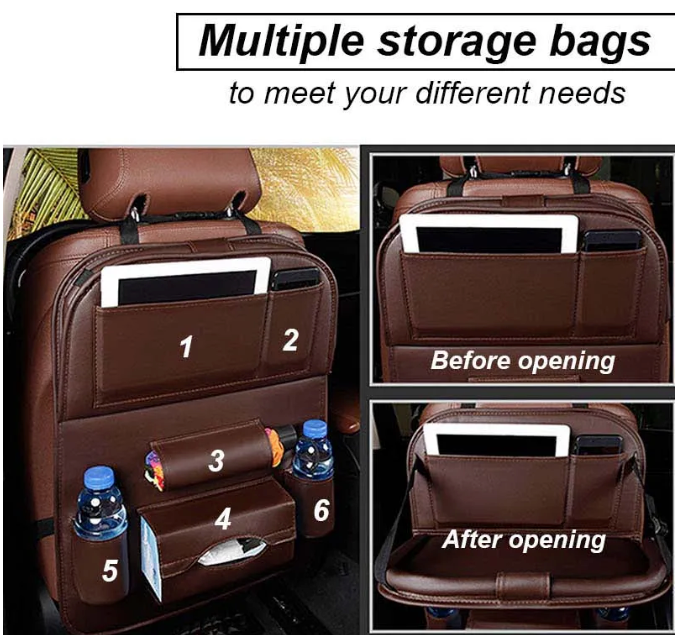 Premium Car Seat Organizer with Foldable Table