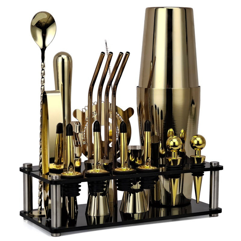 20-Piece Cocktail Shaker Bar Tool Set - Black
