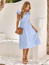 Womens V Neck Ruffle Sleeve Summer/holiday Dress - Wow Store