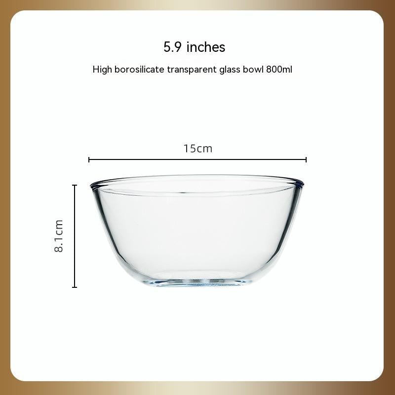 Japanese-Inspired Transparent Glass Salad Bowl