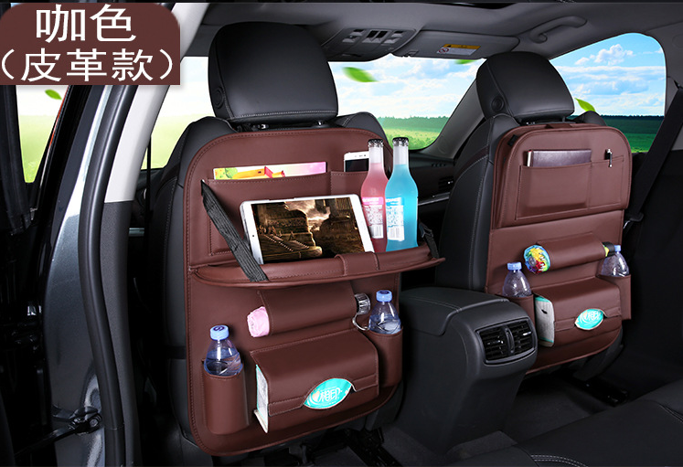 Premium Leather Car Seat Back Organizer