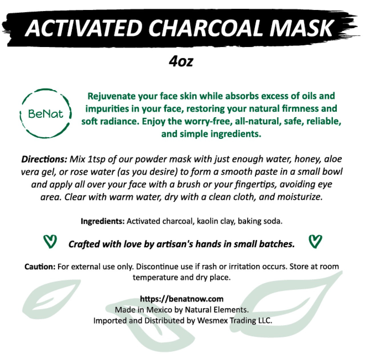 Activated Charcoal Detox & Deep Cleansing Mask