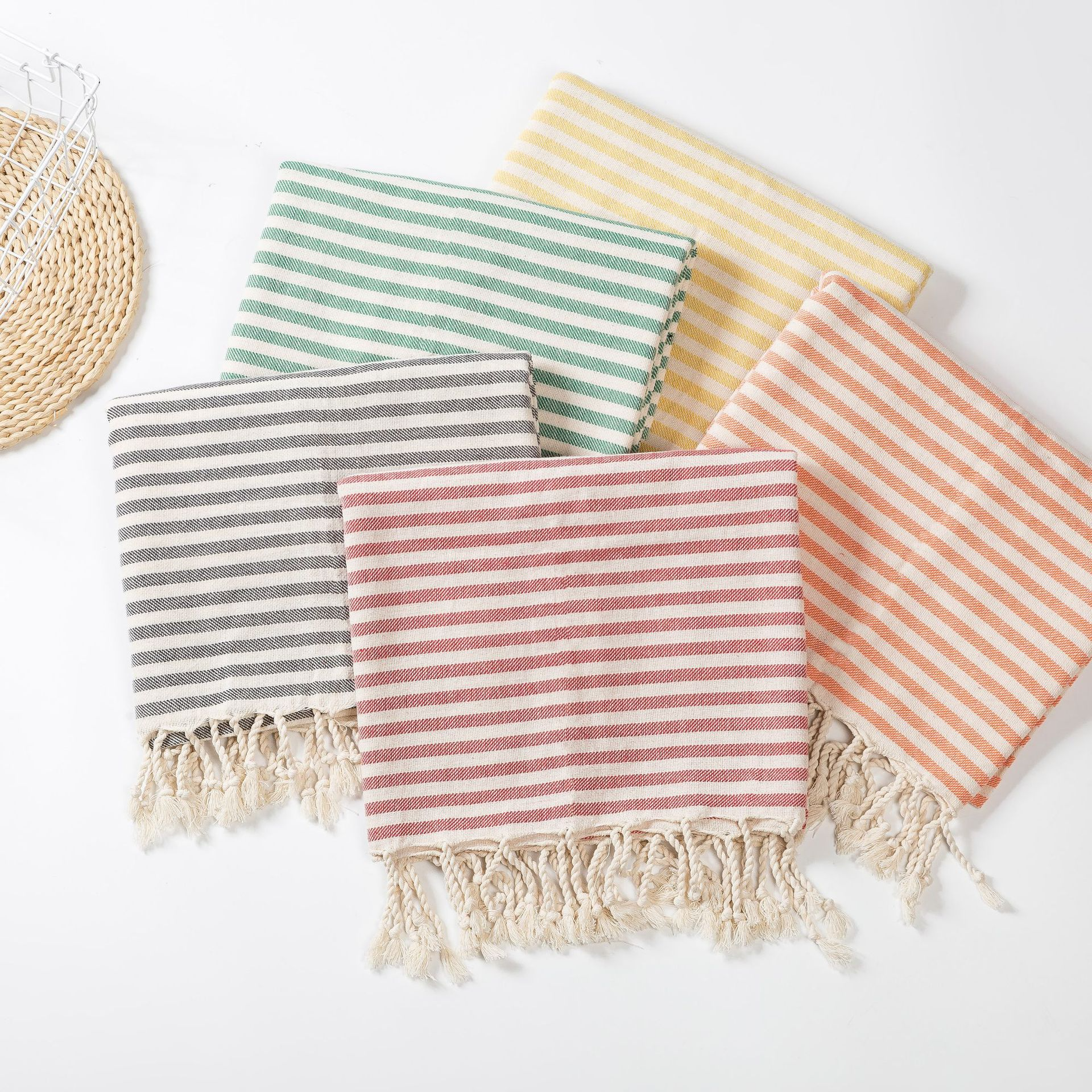 Luxury Striped Fringed Beach Towel
