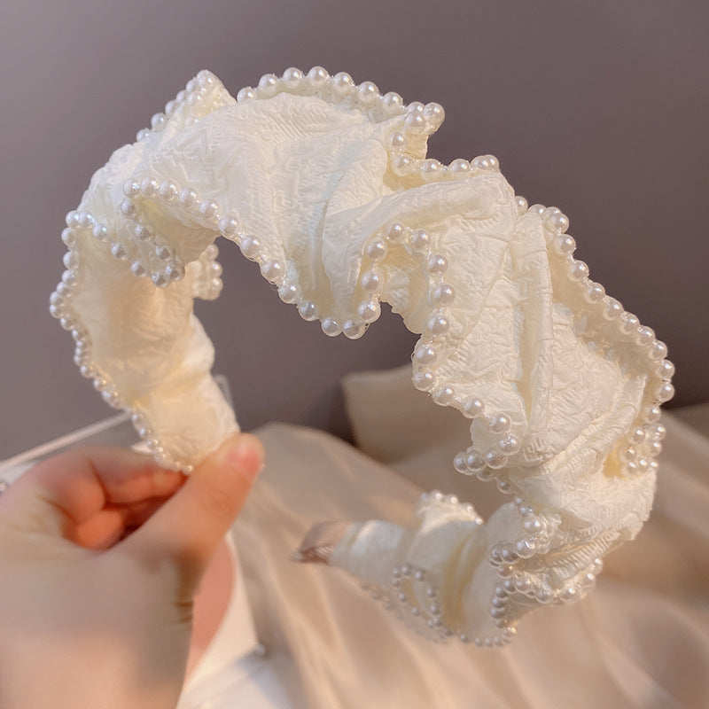 Knotted Pearl Fabric Headband