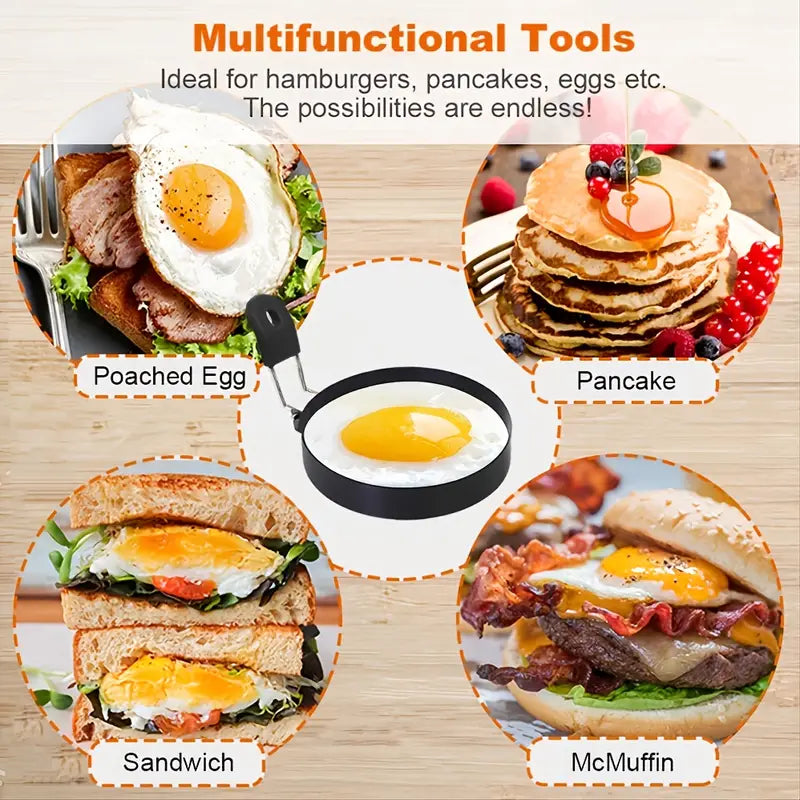 Multicolor Nonstick Egg Rings Set