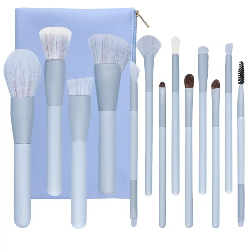 13-Piece Premium Synthetic Makeup Brush Set with Storage Bag