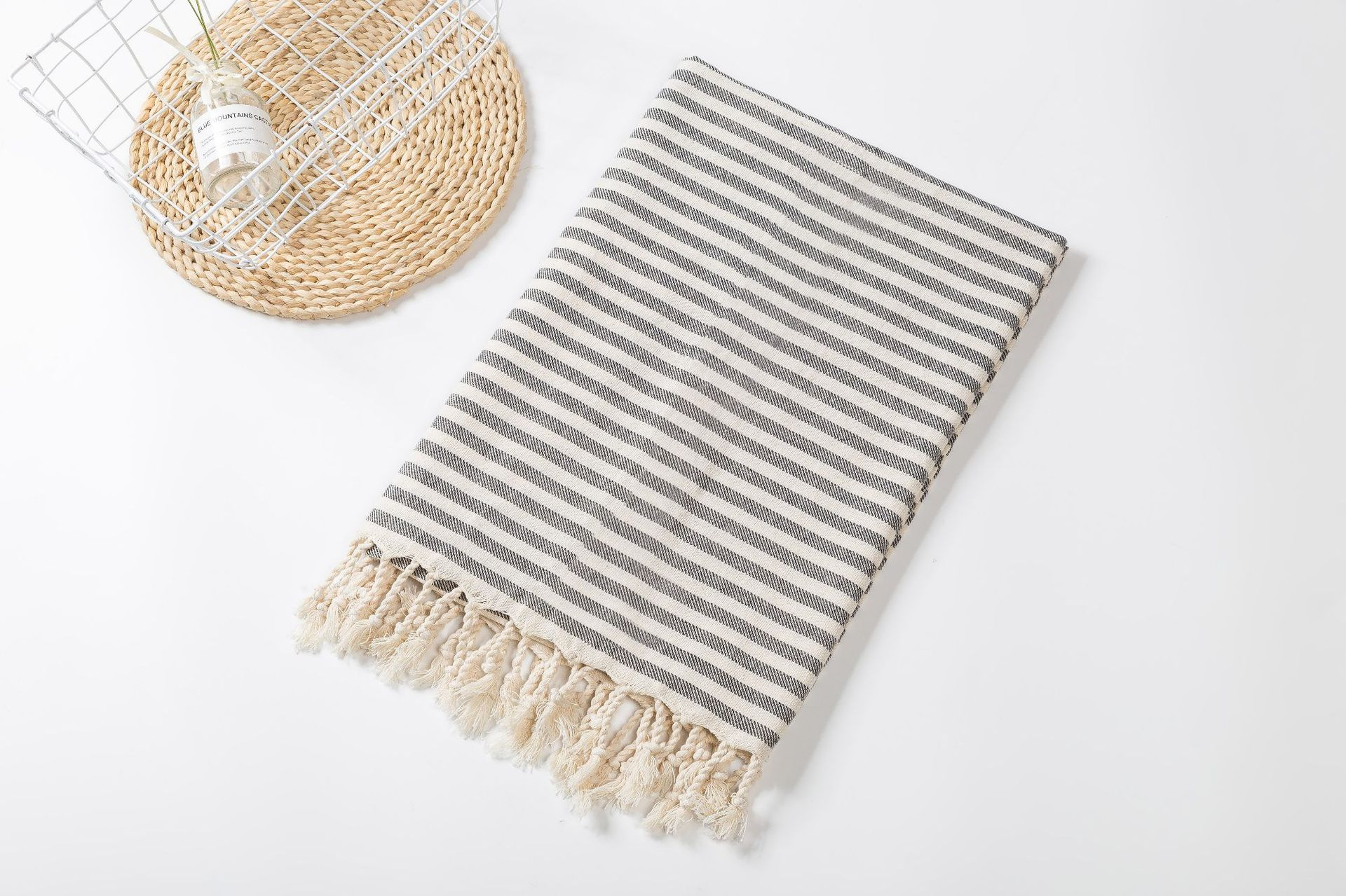 Luxury Striped Fringed Beach Towel