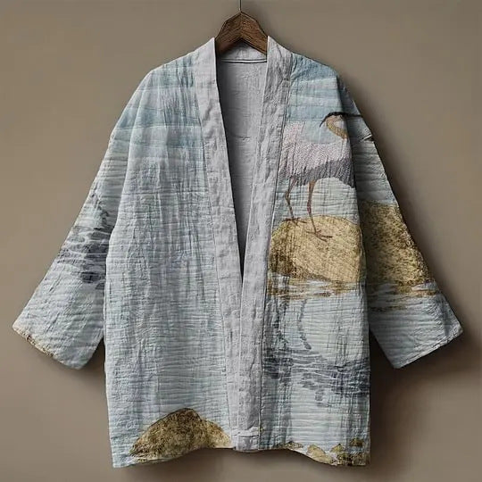Open-Front Kimono Jacket with Wide Sleeves — view 3