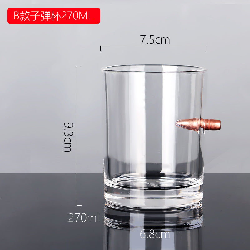 Crystal Whiskey Glass with Bullet Design