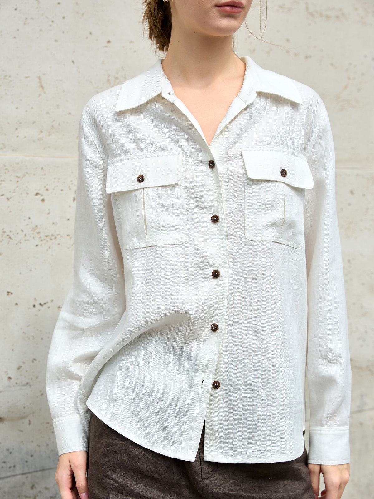 Button-Down Utility Shirt with Chest Pockets