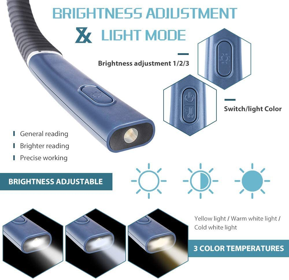 LED Neck Reading Lamp with Eye Protection