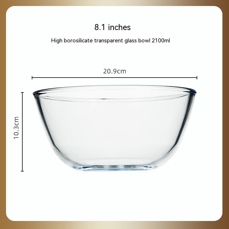 Japanese-Inspired Transparent Glass Salad Bowl
