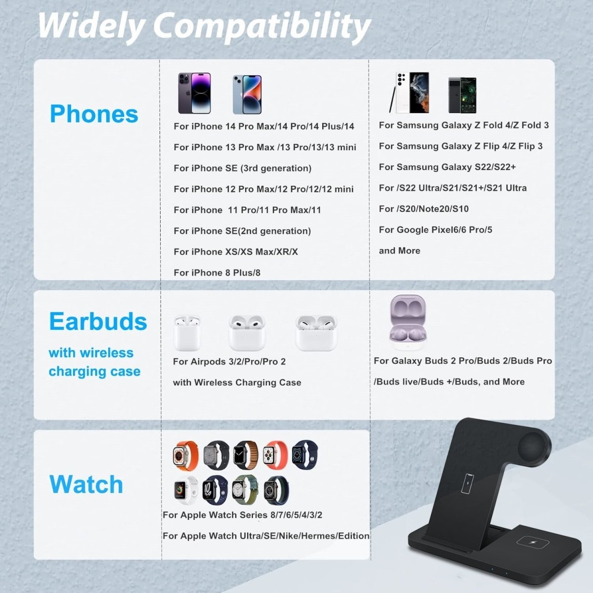 3in1 Wireless Fast Charger Dock Station - Wow Store