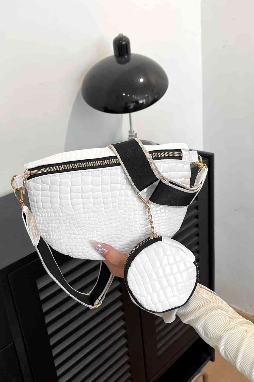 Ella Crocodile Sling Bag with Coin Purse