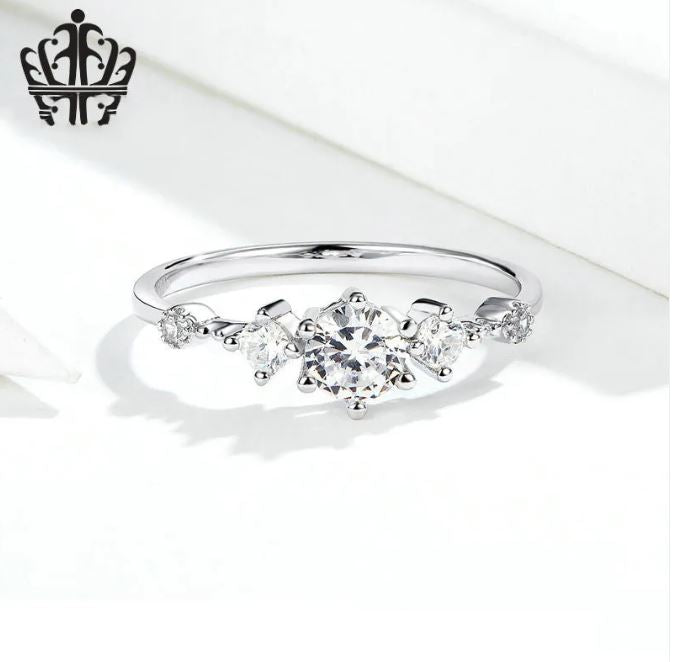 Zircon Platinum-Plated Statement Ring