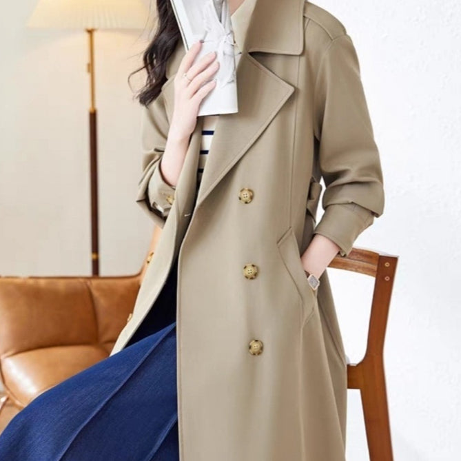 Double-Breasted Belted Trench Coat